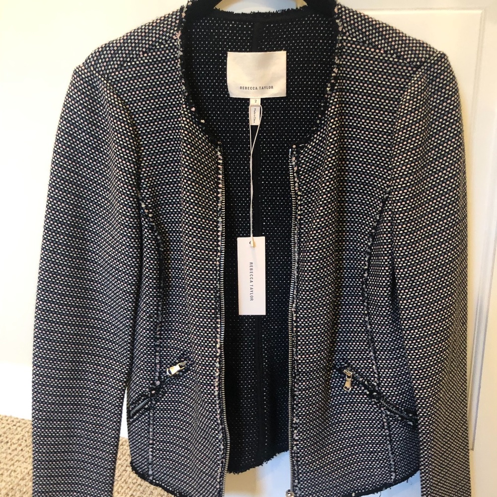 Rebecca Taylor Navy Tweed Jacket